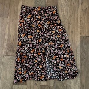 LOFT Floral Patterned Midi Skirt